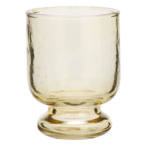 Madame Stoltz - Glass goblet with forged shaft | Yellow