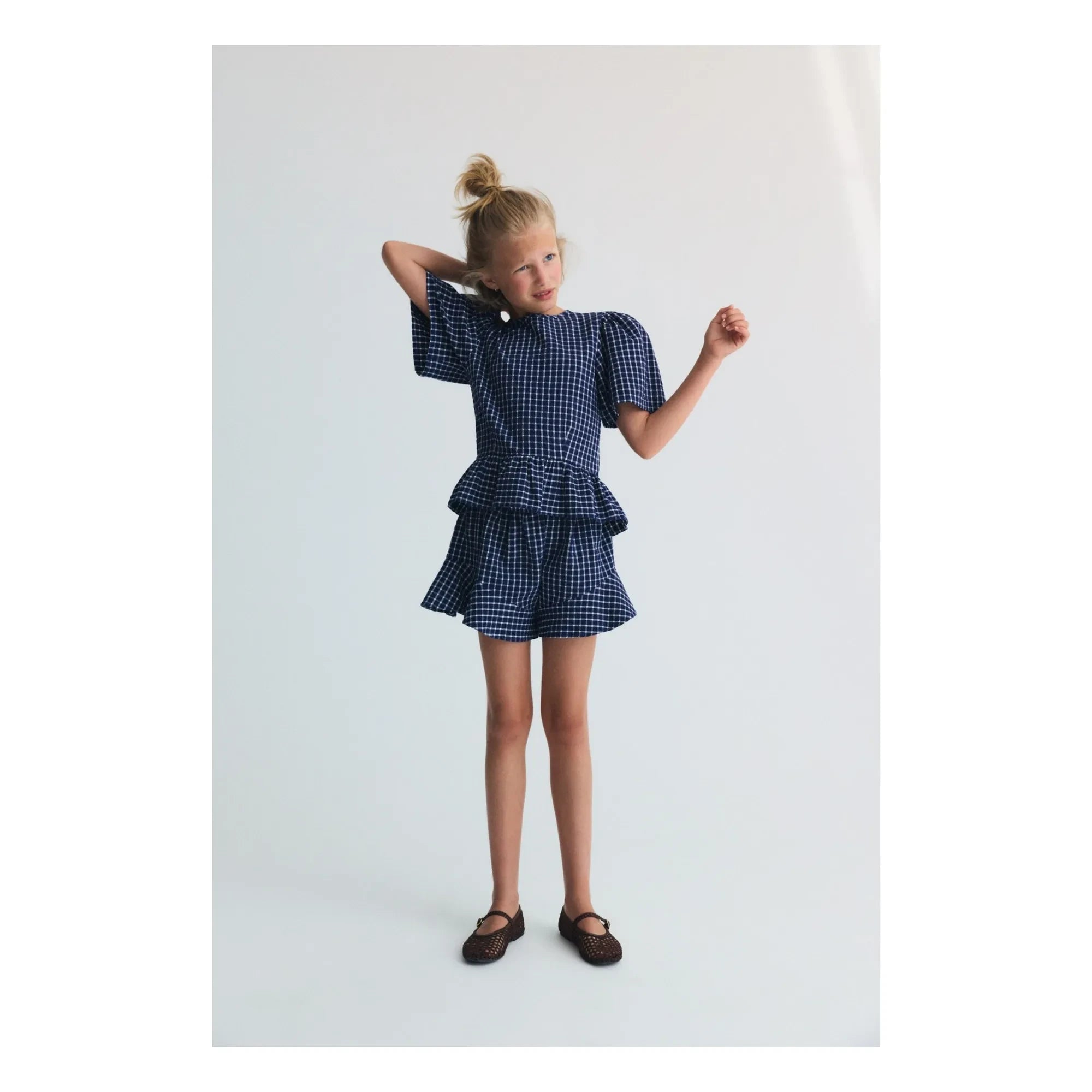 the new society - Short Jasmine Carreaux | Dark Blue
