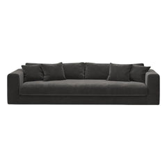 Panac Edition - Bellechasse velvet brushed 4-seater sofa - 260 cm | Charcoal Gray