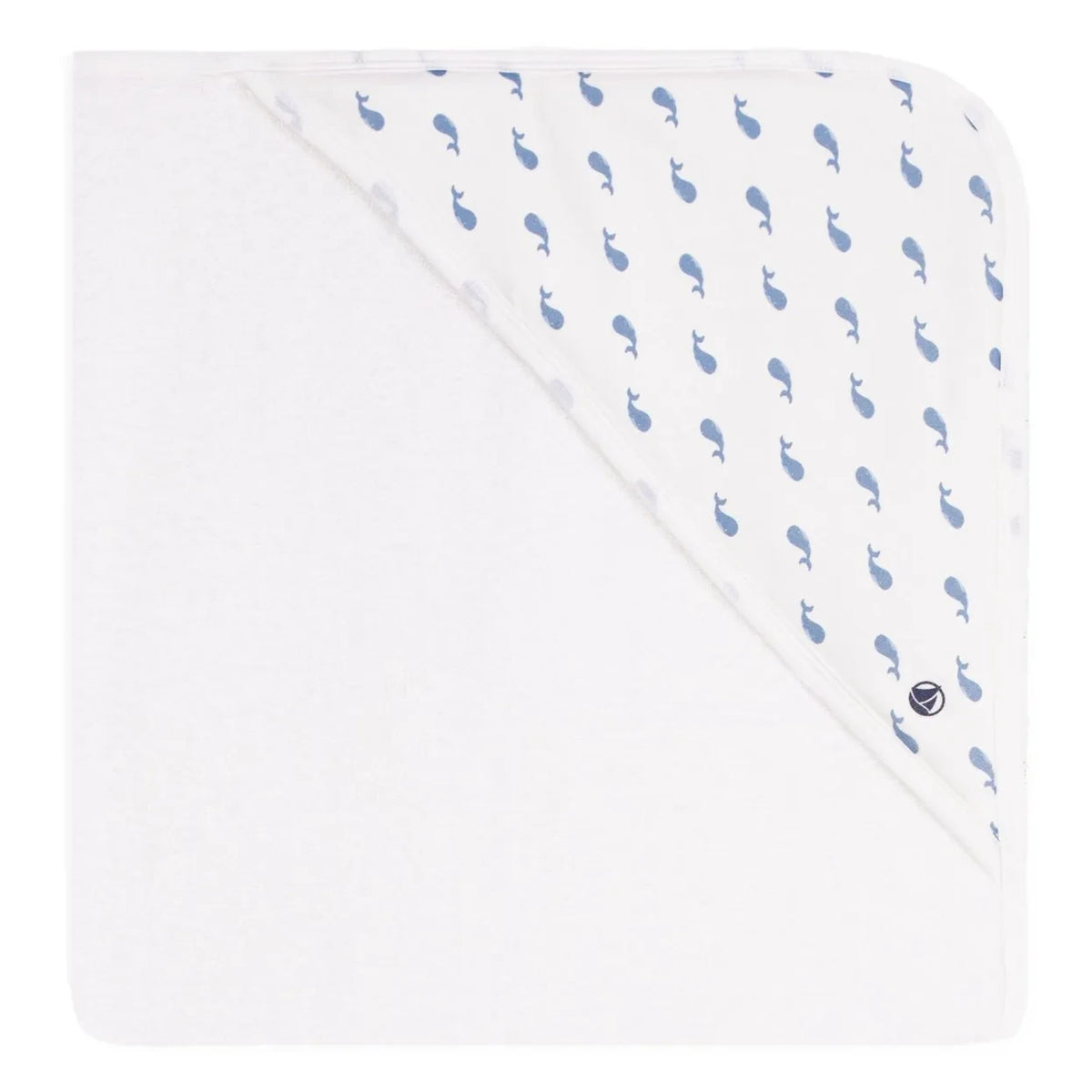 Petit Bateau - Balene Özel Pamuklu Banyo Pelerini | Beyaz