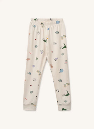 Liewood - Wilhelm Organic Cotton Animal Pattern Pajamas | Sand