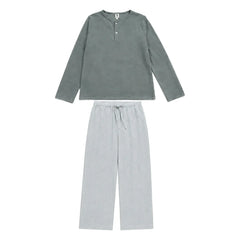 Risu Risu - Quattro Çizgili Organik Pamuklu Pijama | Mavi