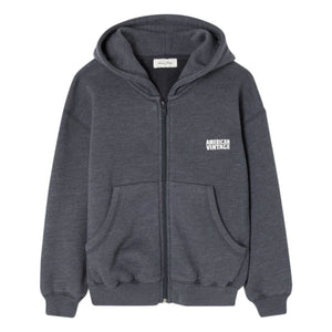 American Vintage - Doven Zip Sweatshirt | Marled Charcoal Gray