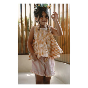 Lilinoa - Alban Striped Ruffled Shorts | Pink