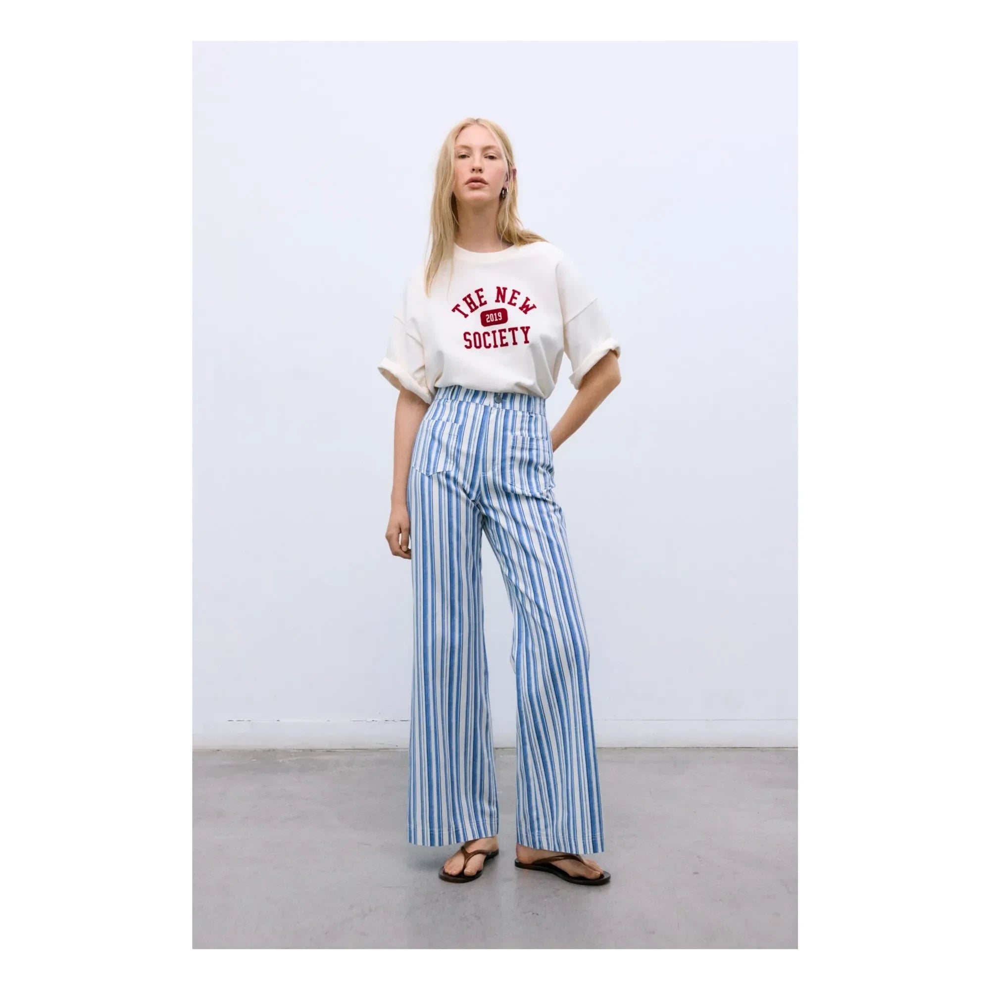 the new society - Ivy Coton T-Shirt | White