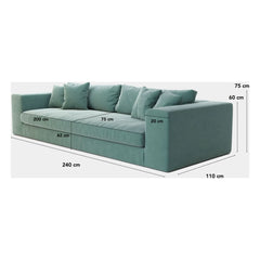 Panac Edition - Bellechasse Light 3-Seater Sofa, Cotton and Linen - 240 cm | Gray