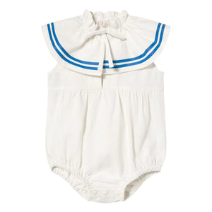Tinycottons - Linen Ruffled Bodysuit | White