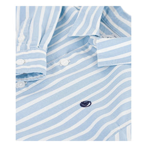 Petit Bateau - Striped Organic Cotton Poplin Shirt | Blue