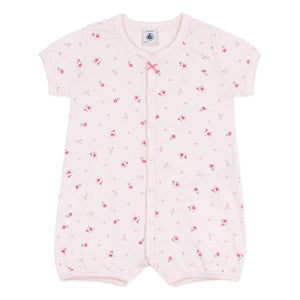 Petit Bateau - Floral Patterned Romper Pajamas | Pink