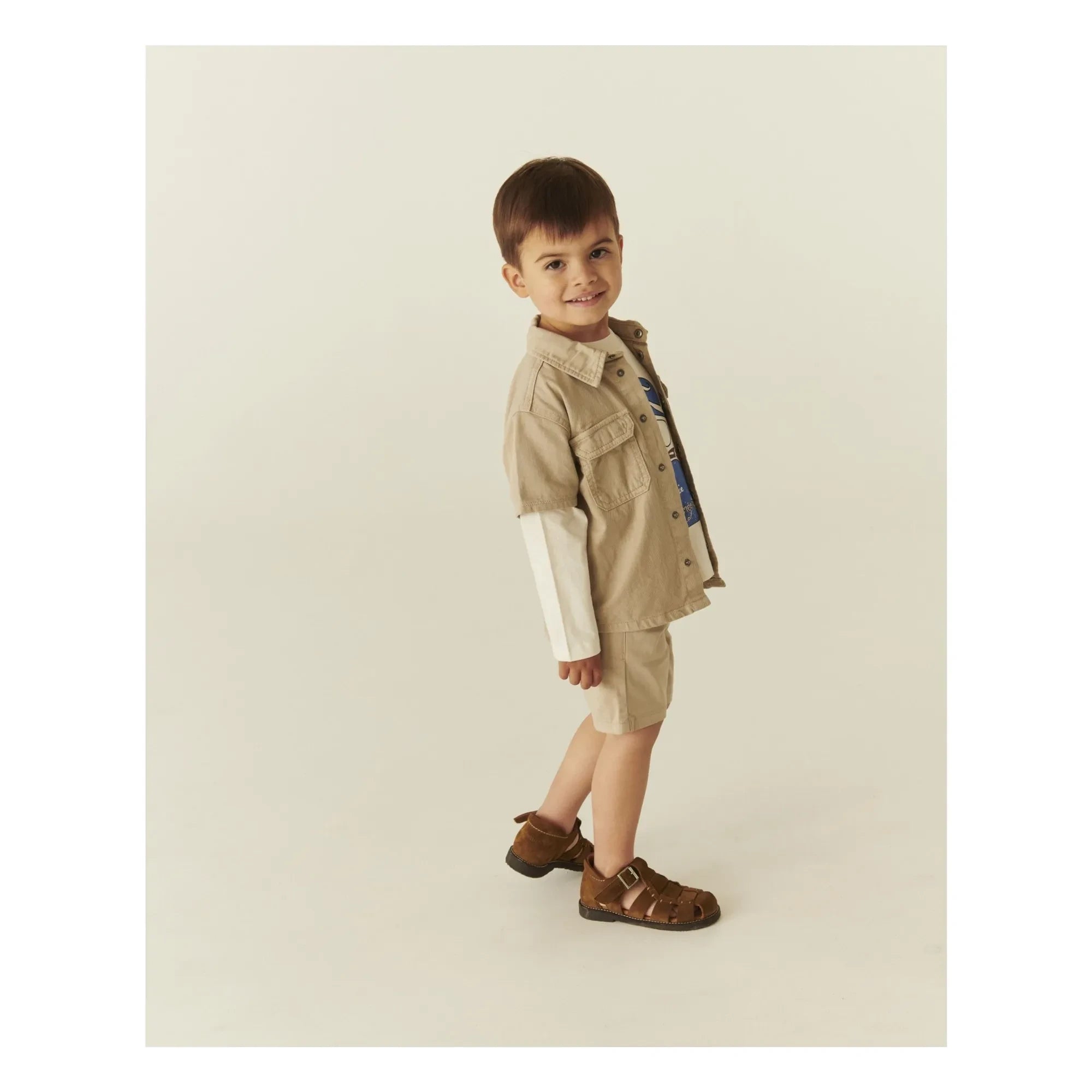 Copenhagen Colors - Organic Cotton Twill Safari Shirt | Beige