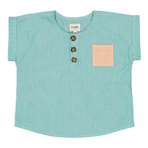 Loir - Kurta Striped Jacket | Turquoise