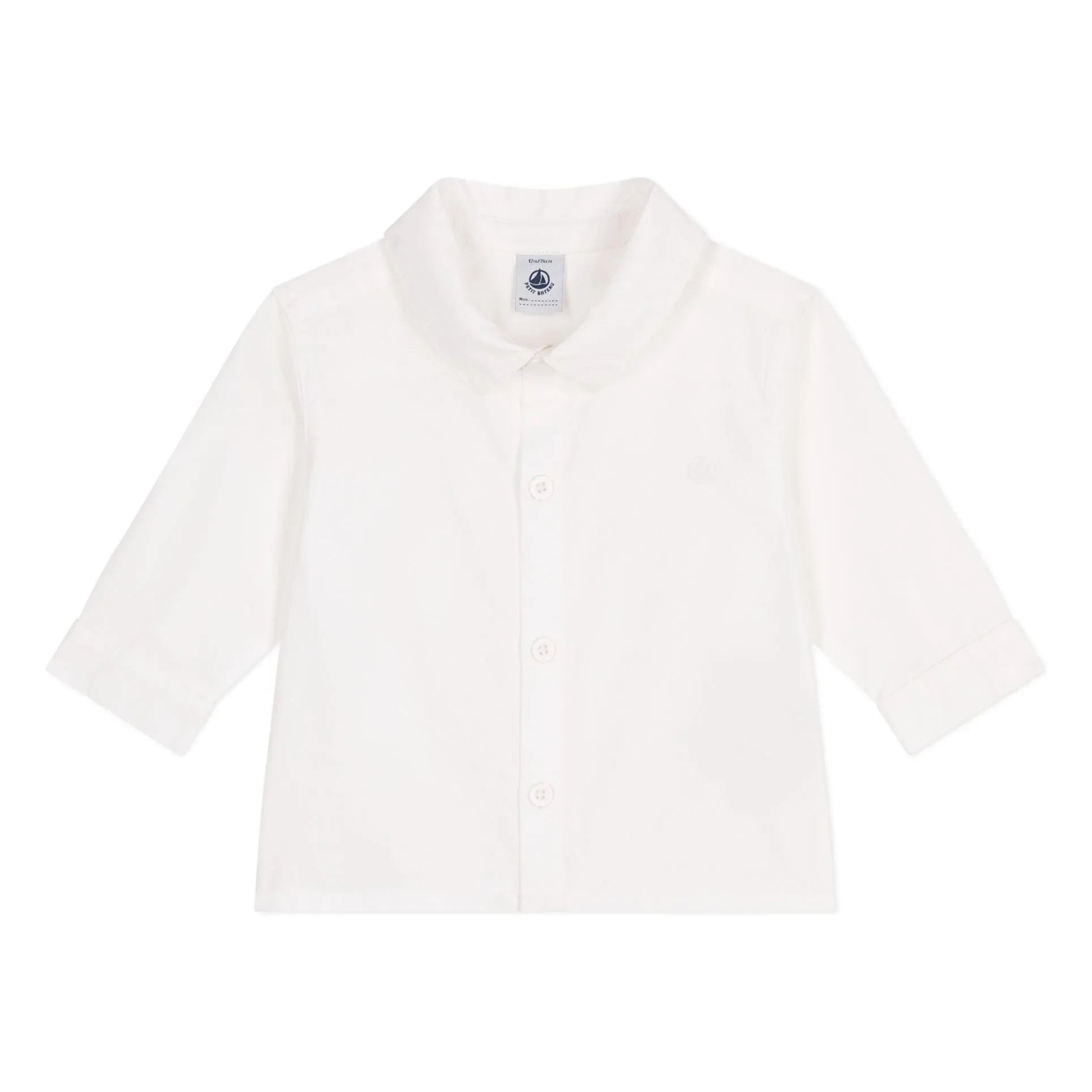 Petit Bateau - Baptism Organic Cotton Shirt | White