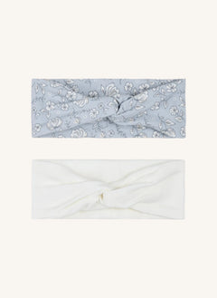 Petit Lem - 2-Piece Floral Headband Set Made from Modal and Organic Cotton | Blue