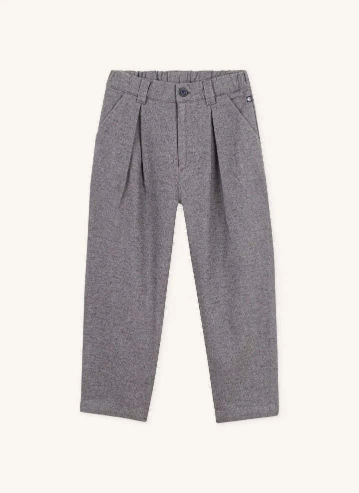 Petit Bateau - Organic Cotton Plain Trousers | Heather Grey