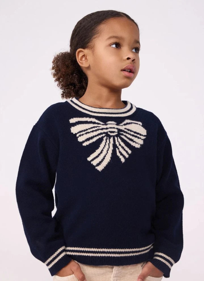 Petit Bateau - Wool Knotted Sweater | Navy