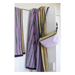 La cerise sur le gâteau - Charly thin striped bath towel | Purple