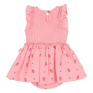 Búho - Ribbed Body Dress Strawberry Organic Cotton | Soft Pink