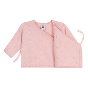 Petit Bateau - Pointelle Wool Cardigan | Pink