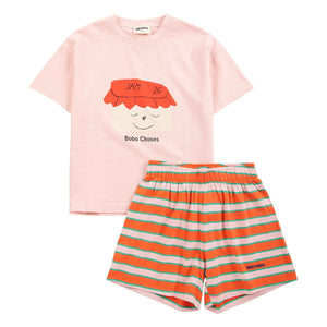 Bobo Choses - Jam 26 Organic Cotton T-Shirt and Shorts Set | Pink