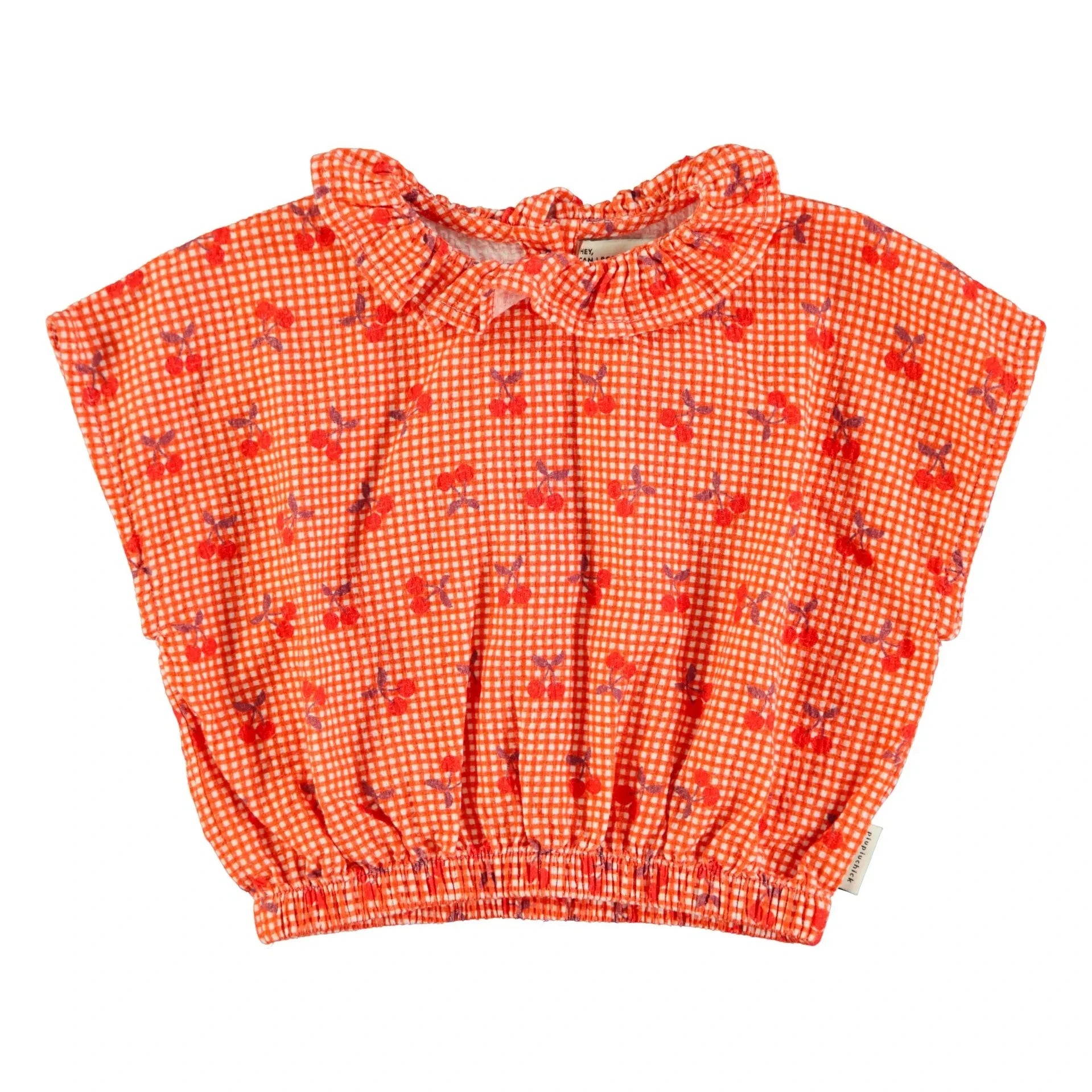 Piupiuchick - Cherry Vichy Top | Orange