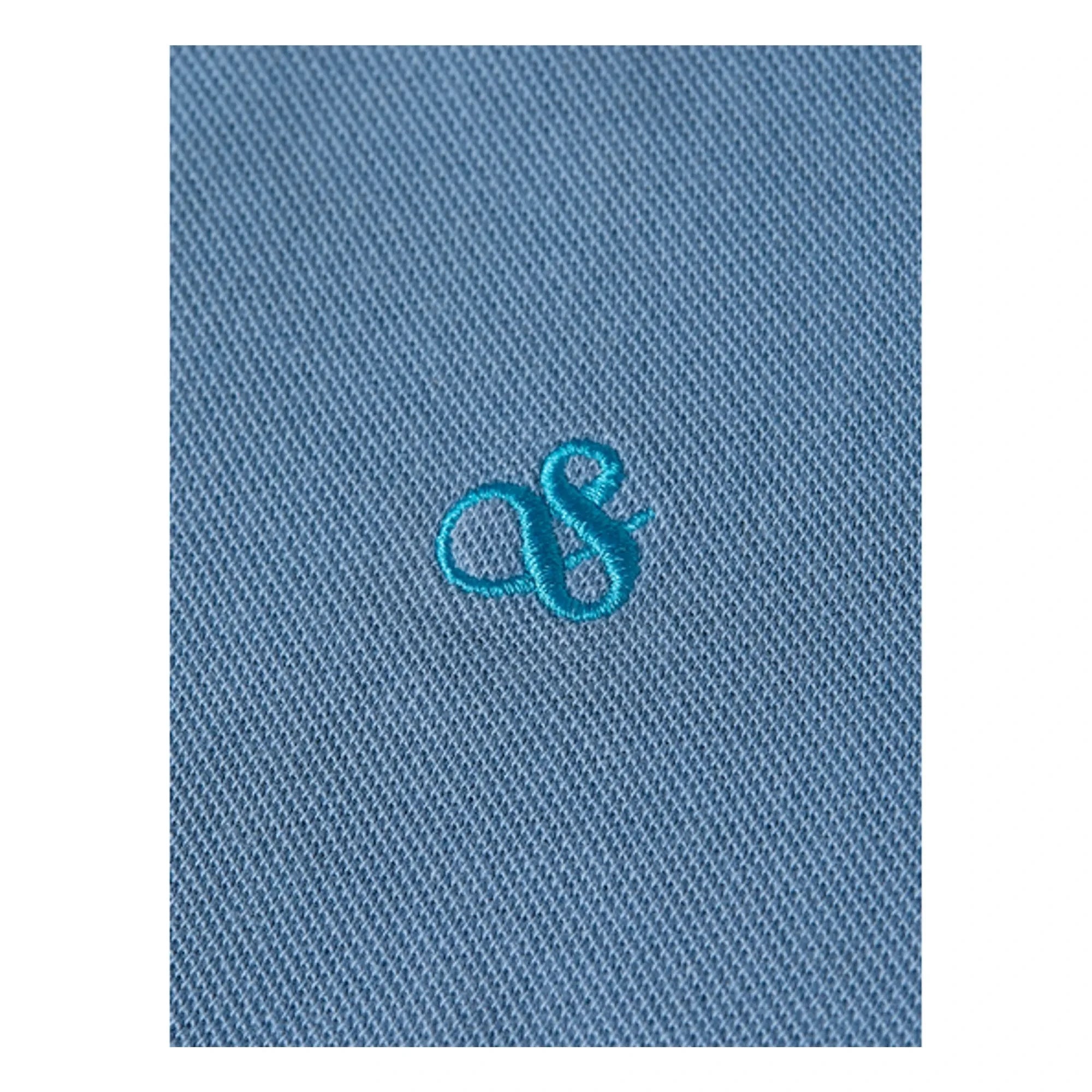 Scotch & Soda - Embroidered Logo Polo T-Shirt | Gray Blue