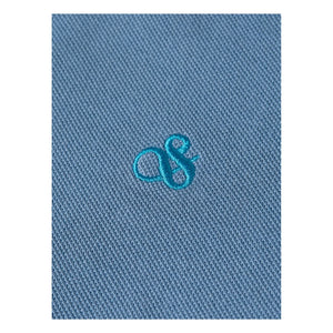 Scotch & Soda - Embroidered Logo Polo T-Shirt | Gray Blue