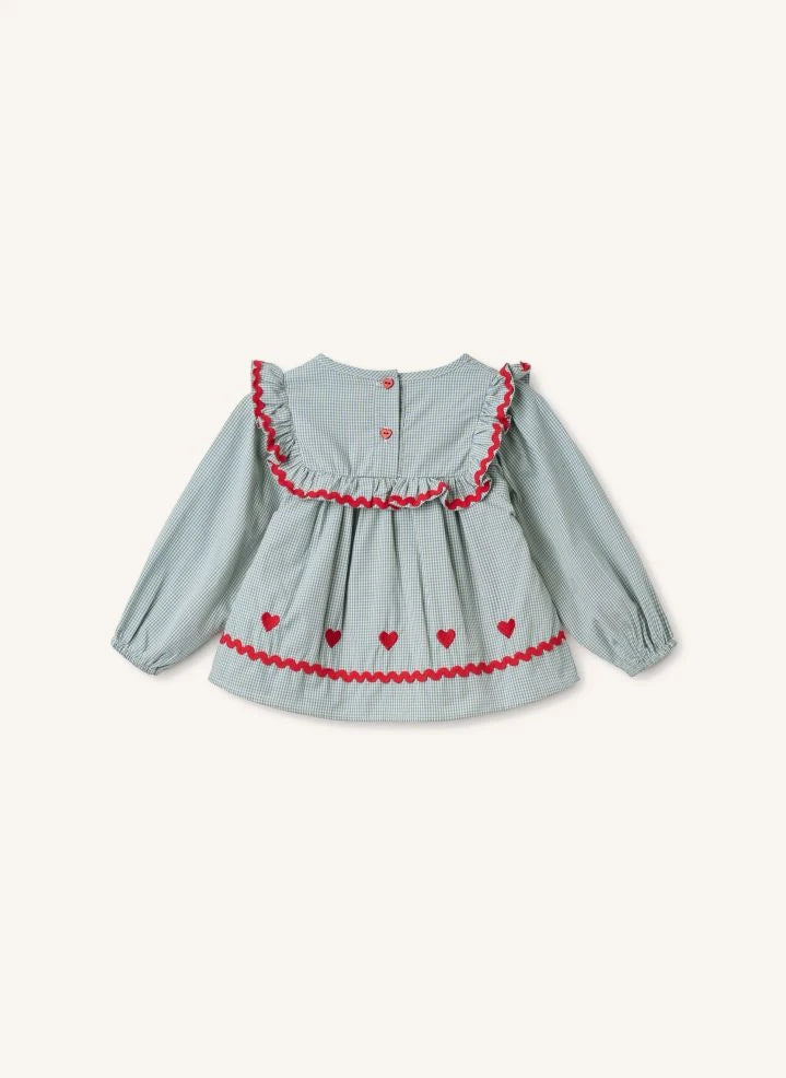 Flöss - Ellis Vichy Blouse | Light blue