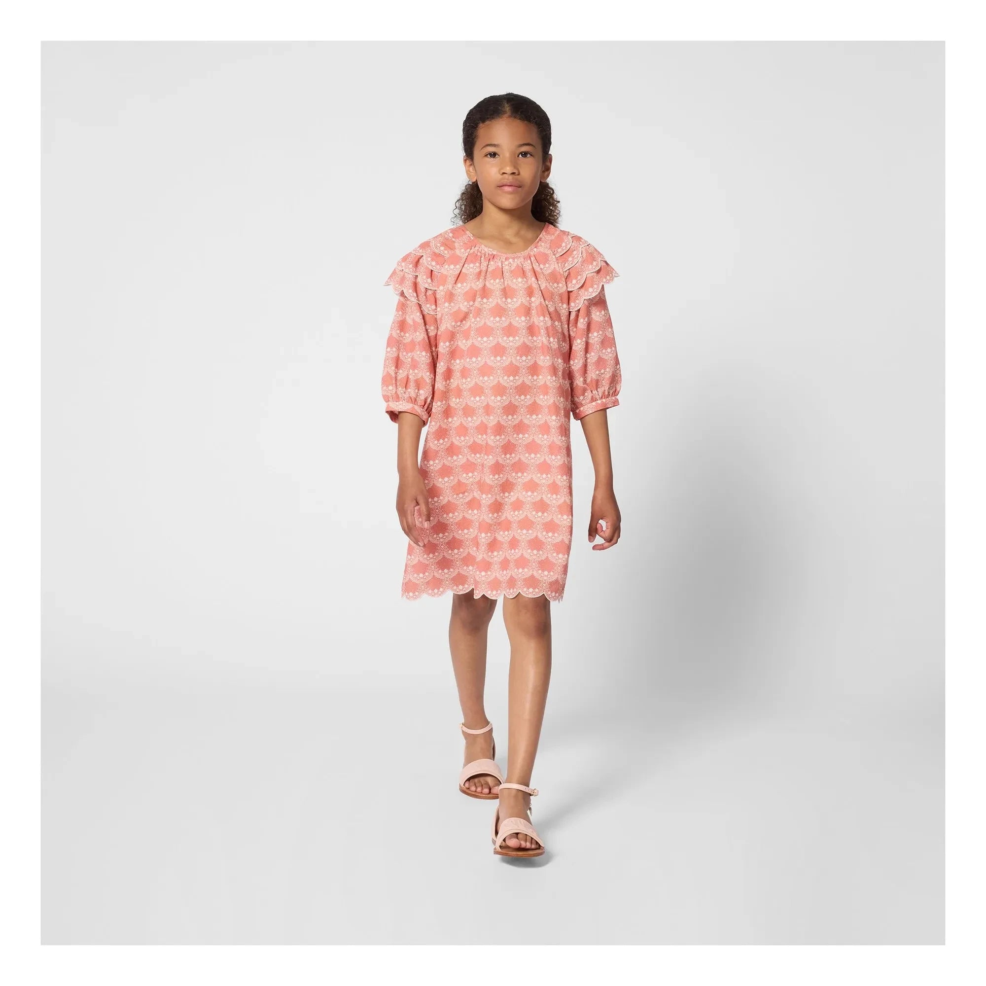 Chloé - Organic Cotton Ruffled Dress | Peach