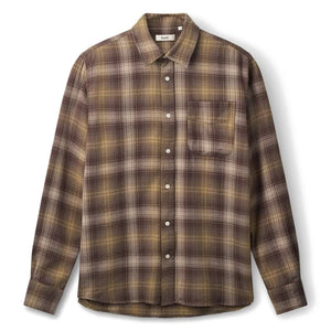 Forét - Ridge Check Flannel Shirt | Dark Brown