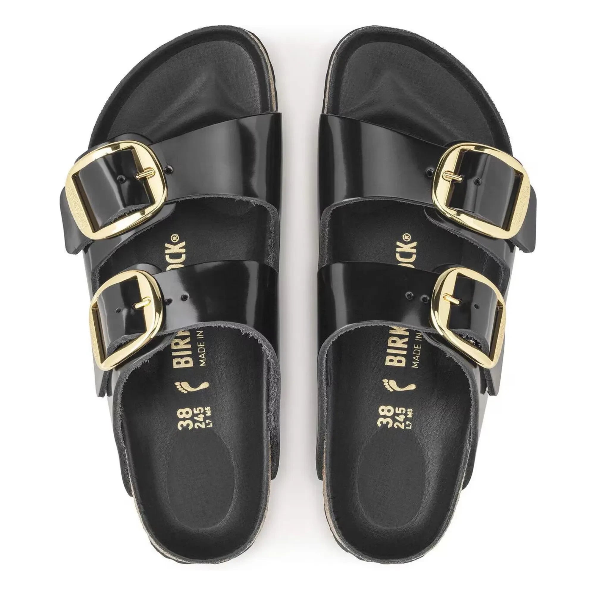 BIRKENSTOCK - Arizona Big Buckle Rugan Deri Sandalet | Siyah