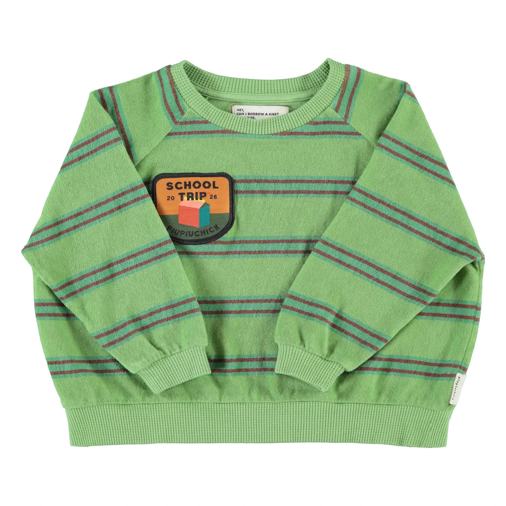Piupiuchick - Striped Organic Cotton Sweatshirt | Green