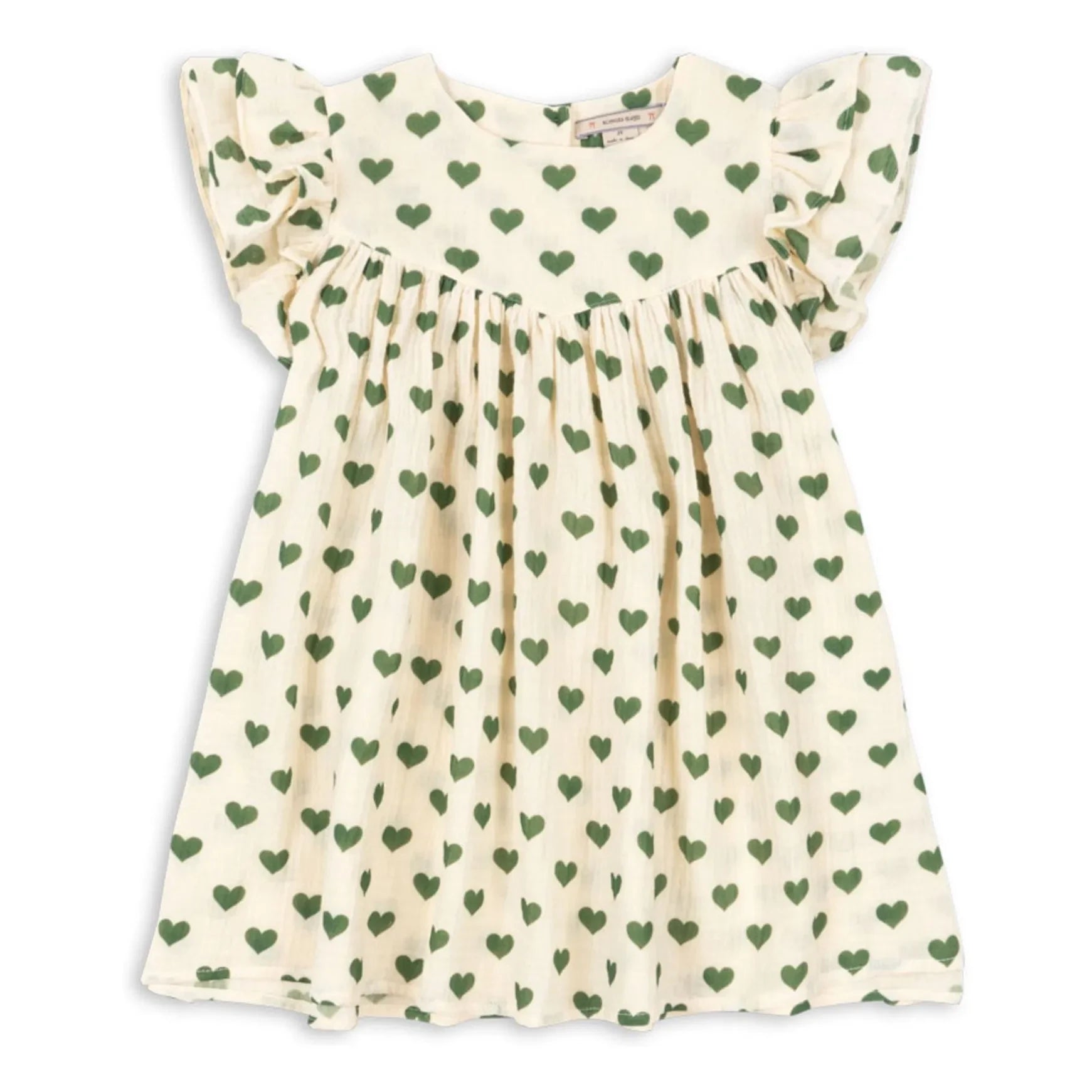 Konges Sløjd - Coco Hearts Organic Cotton Dress | Ecru
