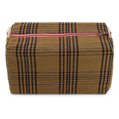 Rose in April - Vic Tartan Makeup Bag | Brown