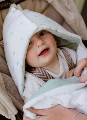 Les Petites Billes - Reversible, Four Seasons Baby Sleeping Bag | Aqua Green