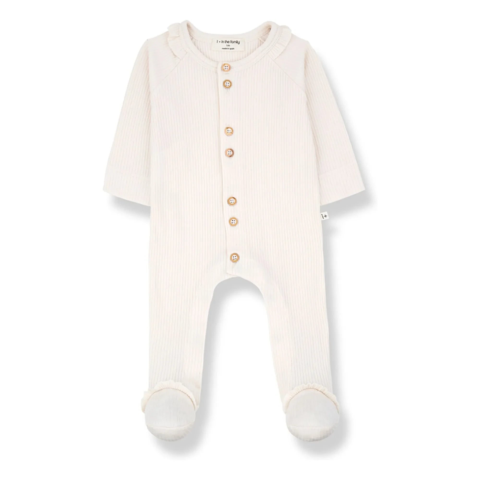 1+ in the family - Clareta Ribbed Pajamas | Ecru