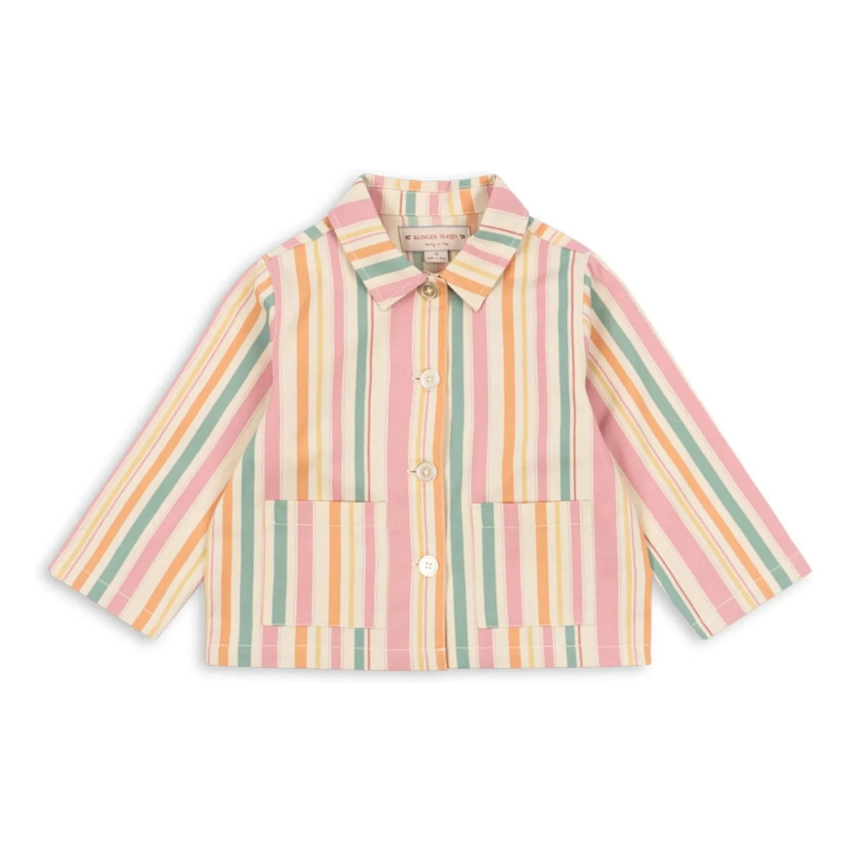Konges Sløjd - Frankie Striped Organic Cotton Jacket | Pink