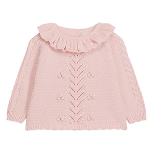 Louise Misha - Elvina Ruffled Collar Sweater | Pink