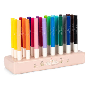 Konges Sløjd - Felt-tip Pens and FSC Wooden Stand | Powder Pink