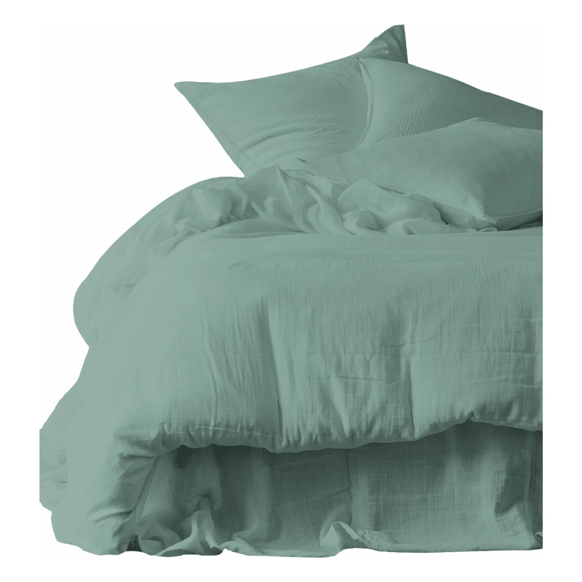 Haomy - Mykonos Elastic Sheet Cotton Gauze | Celadon Blue