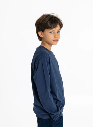 Smallable Kid - Bam "Keep On Moving" Organic Cotton T-Shirt | Gray Blue