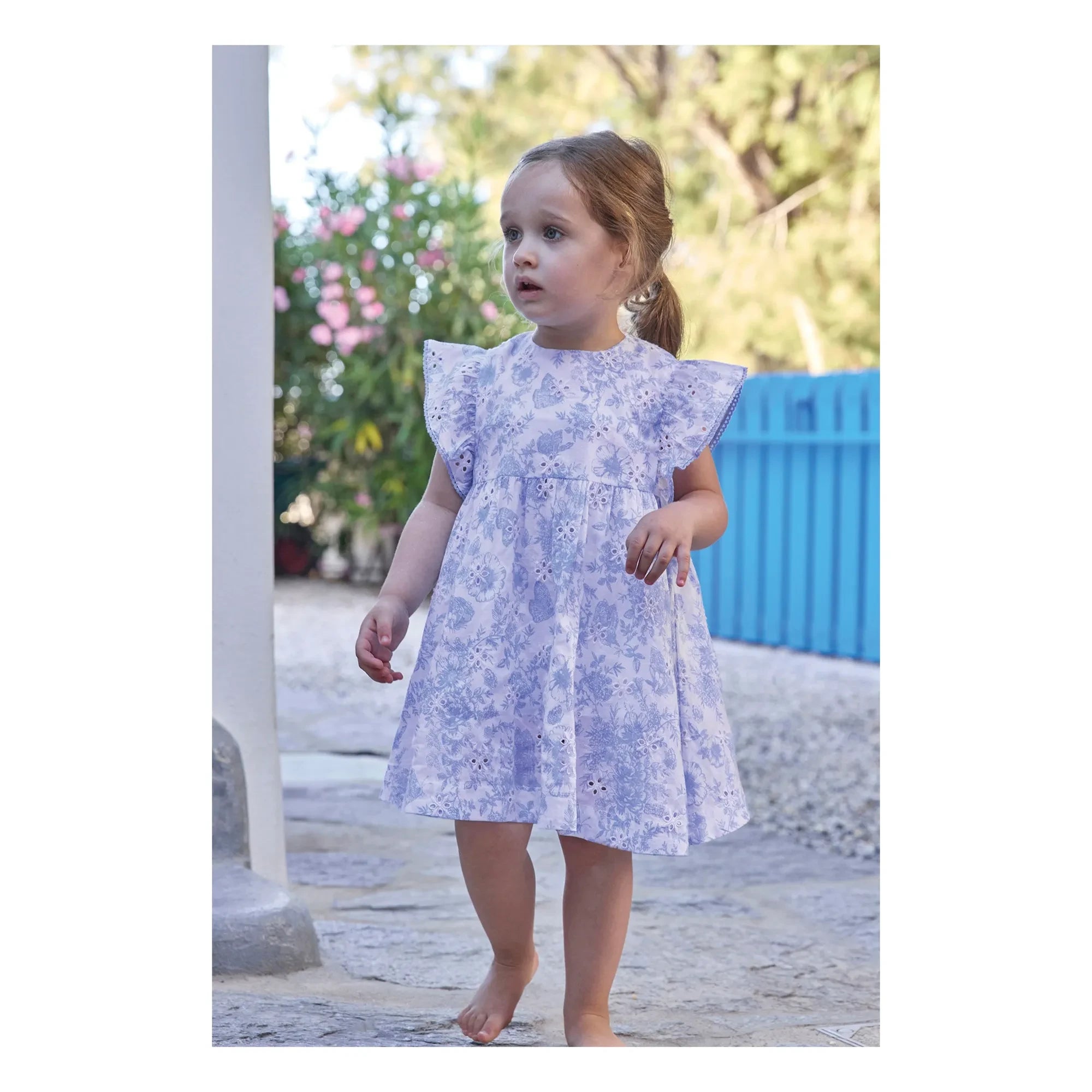 Tartine et Chocolat - Floral Romper | Azure Blue