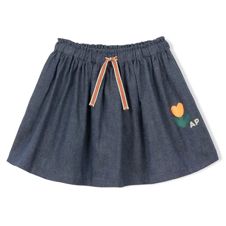 Arsène et Les Pipelettes - Denim Skirt | Dark Blue