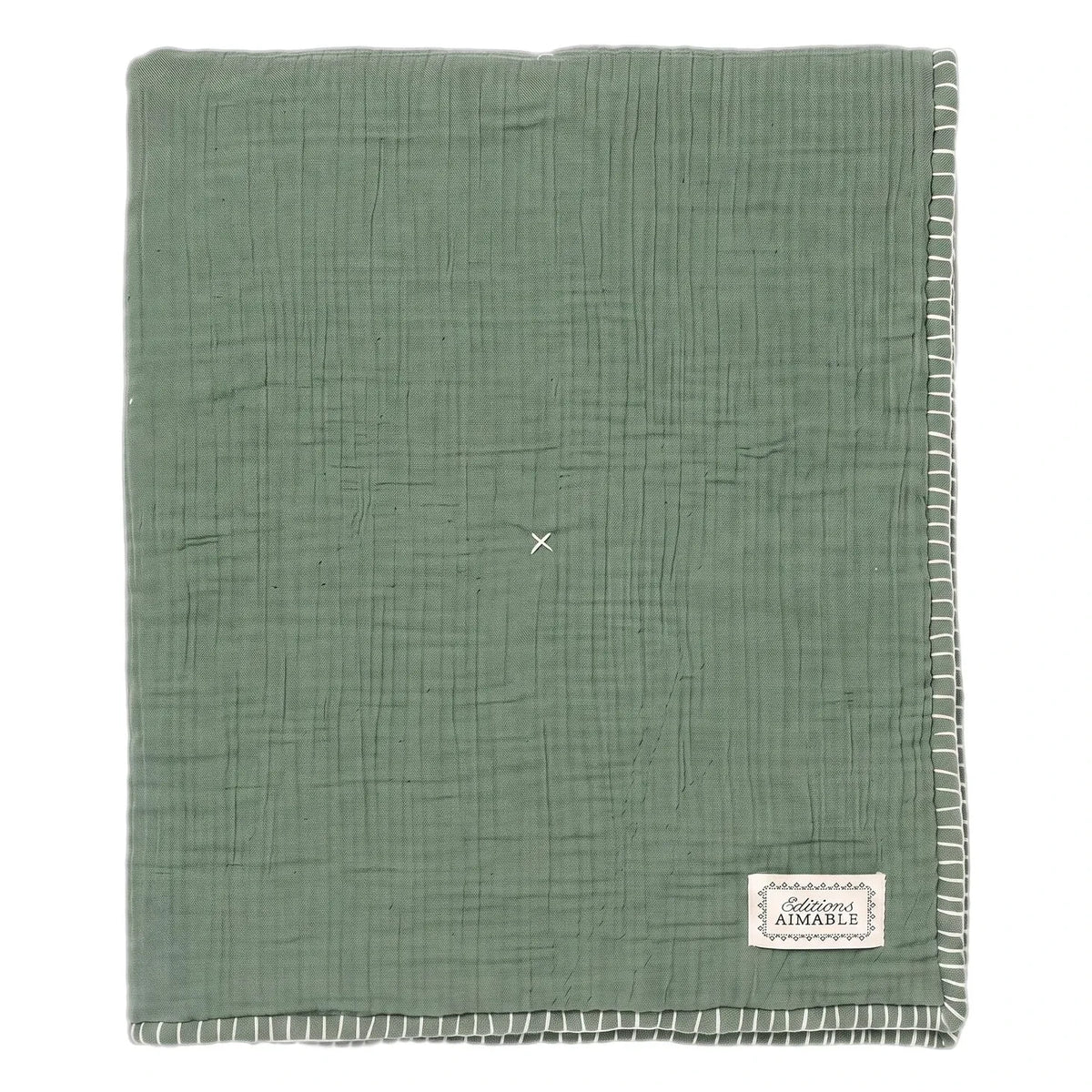 Editions Aimable - Pablo quilted coverlet | Moss Green Gauze