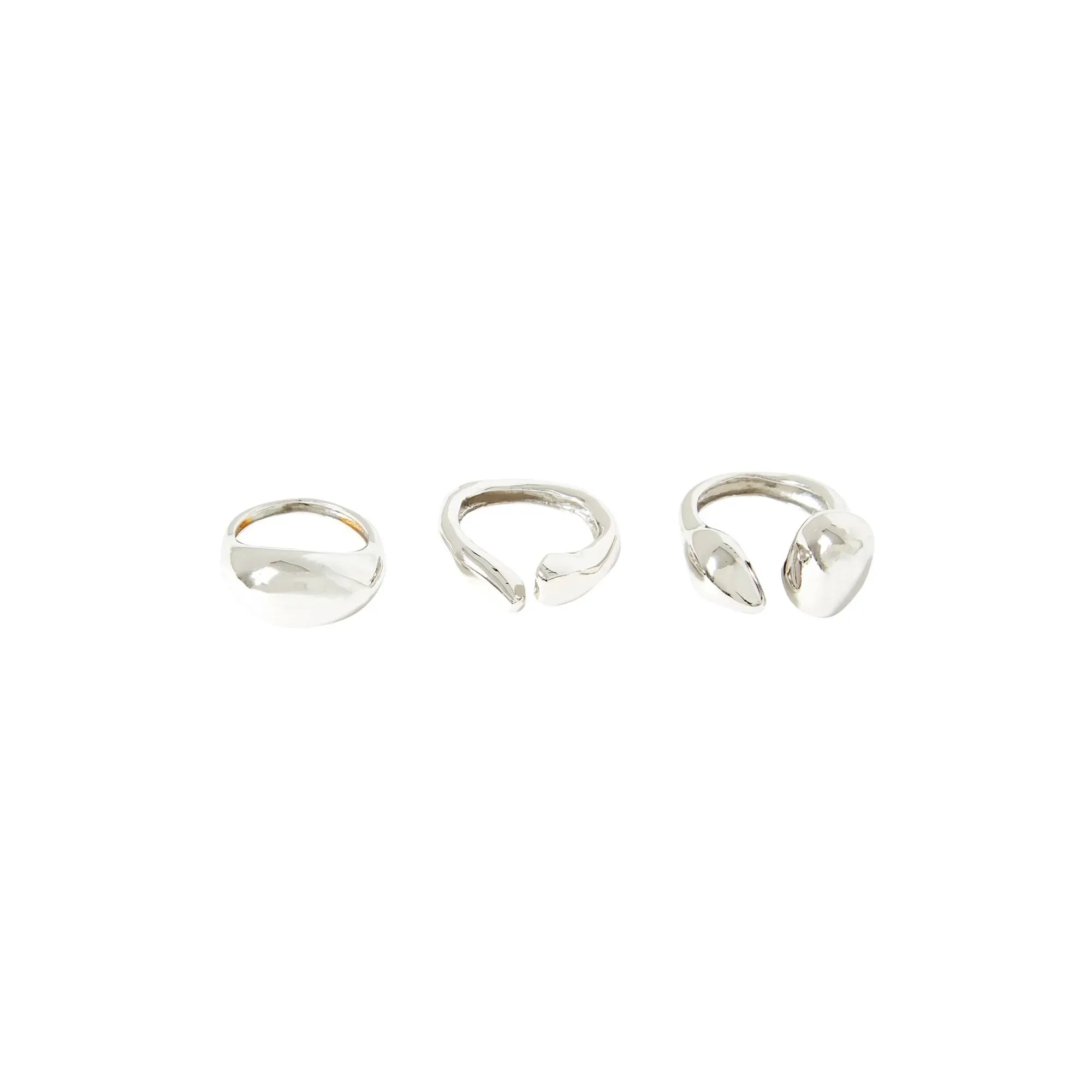 Misho - Pebble Layered Rings | Silver