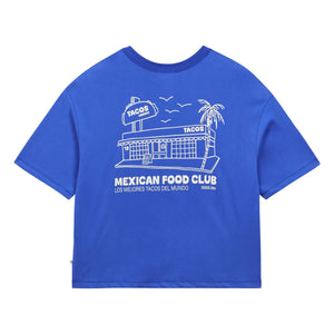 a.p - Mexican Food organik pamuk T-shirt | Royal mavi