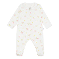 Petit Bateau - Organic Cotton Sleepwear with Floral Pattern | White