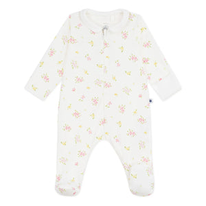 Petit Bateau - Organic Cotton Sleepwear with Floral Pattern | White