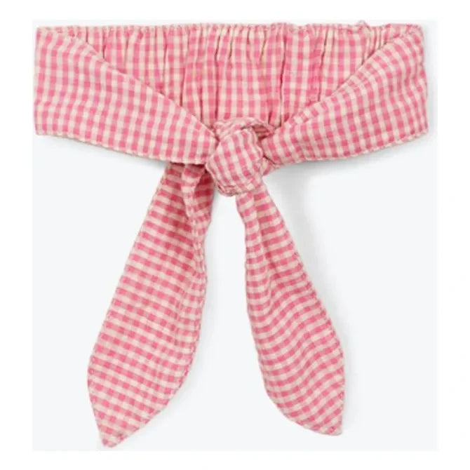 Arsène et Les Pipelettes - Gingham Seersucker Headband | Pink