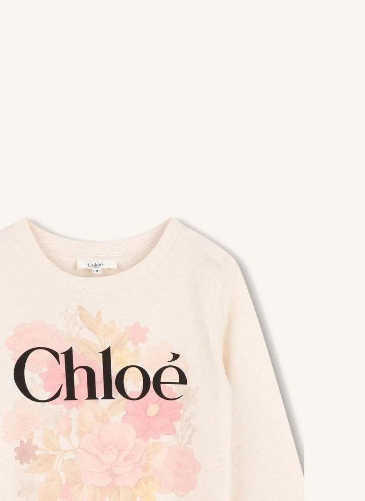 Chloé - T-shirt Chiné Chloé Flowers Organic Cotton | Ecru