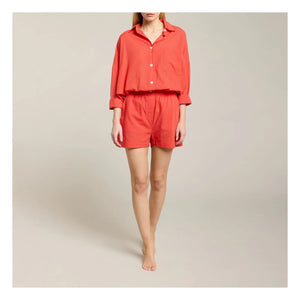Maison Saint Julien - Short Cap d'Antibes Cotton Voile | Coral